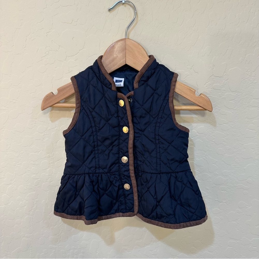 Janie and jack navy equestrian quilted vest